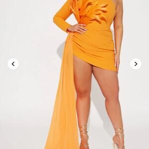Always Dramatic Mini Dress - Orange
